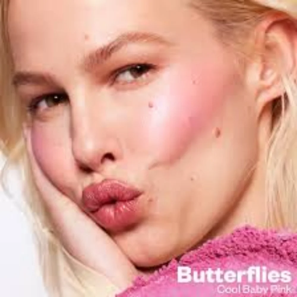 Kosas Brightening Blush & Illuminator In Butterflies (Cool Baby Pink)